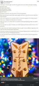 Advert for guitar lessons detailing guitar surrounded by lights