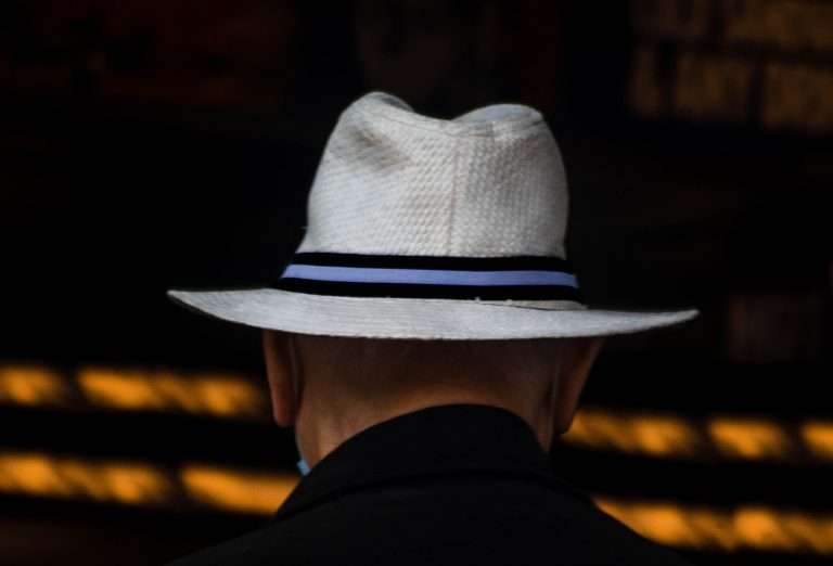 Man Wearing White Fedora Hat
