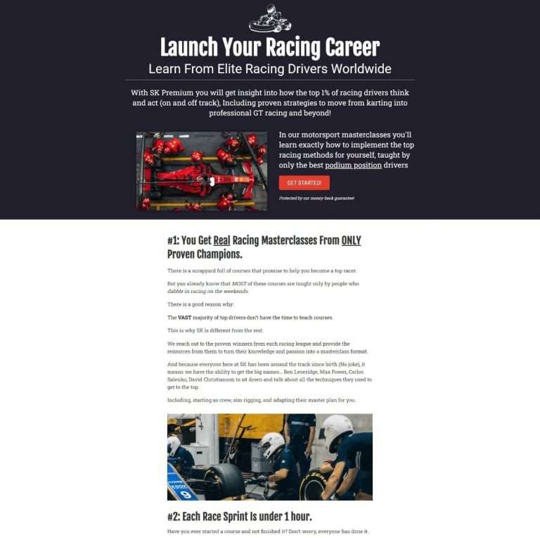 Racing drivers sales page showing 2 different f1 cars
