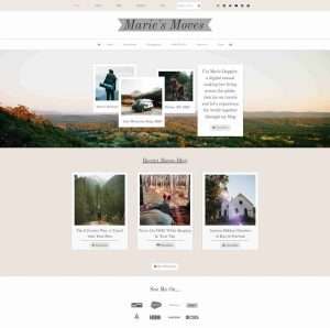 Marie's moves homepage blog showing her latest travels