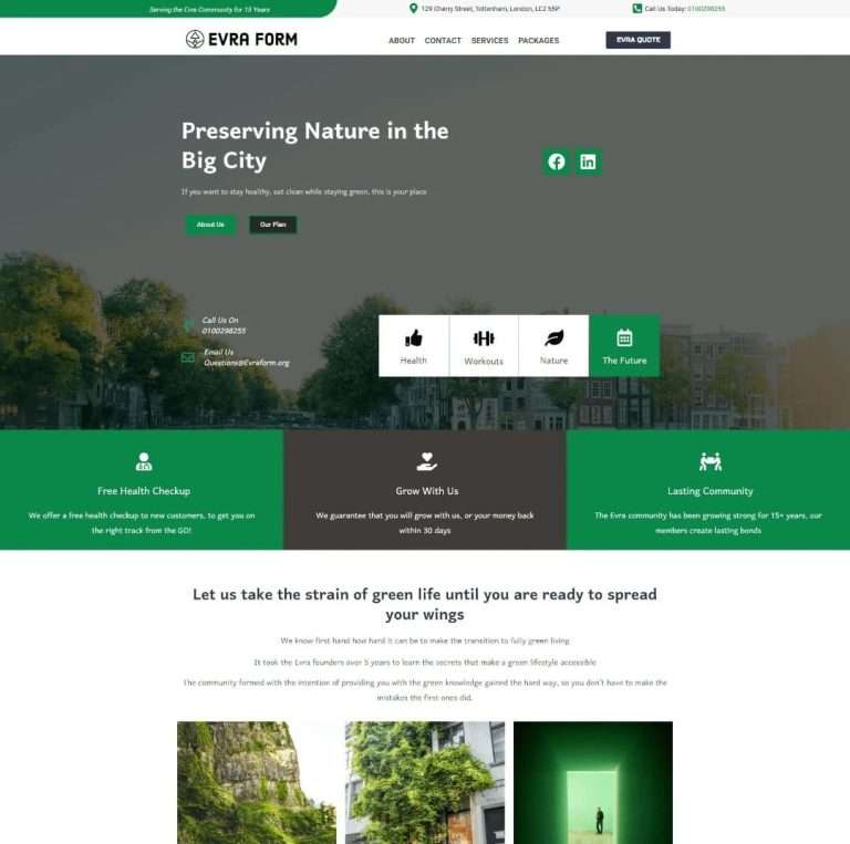 Evra form website homepage showing how to join community