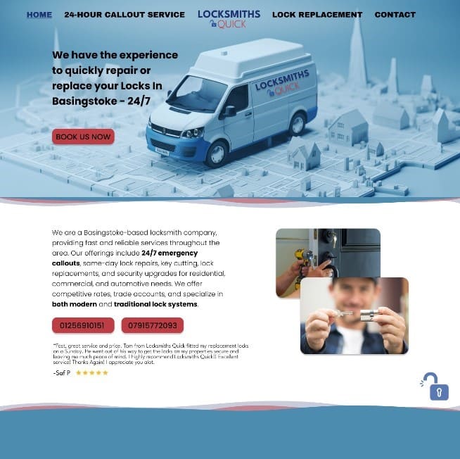 Locksmiths quick website showcase